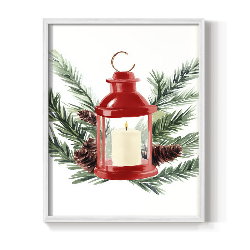 «Christmas Holiday Art» CECL XXVI, reproduction d'art encadrée - bois massif, H 15 po x l 12 po, Blanc