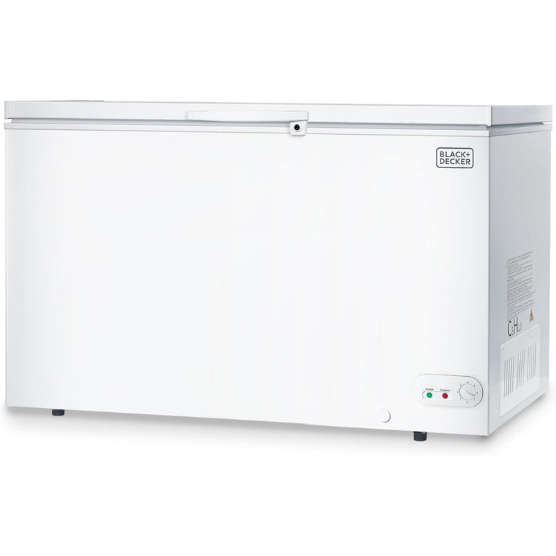BLACK+DECKER 13 Cu. Ft. Chest Freezer, Deep Freezer with Top Opening, Freezer Chest with 2 Removable Storage Baskets, Mechanical Temperature Control, Manual Defrost, R600a Refrigerant,BCF1300E,White