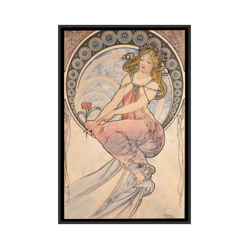« la peinture, 1898 », impression sur toile, H 26 po x l 18 po x P 1,5 po, Toile avec cadre noir, Pas de tapis