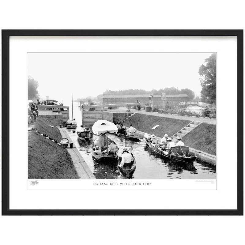 Egham, Bell Weir Lock 1907 by Francis Frith - Single Picture Frame Print, 60cm H x 80cm W x 2.3cm D