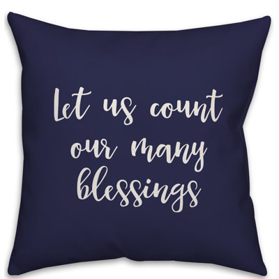  Housse et insert de coussin carré Let Our Count Our Many Blessings