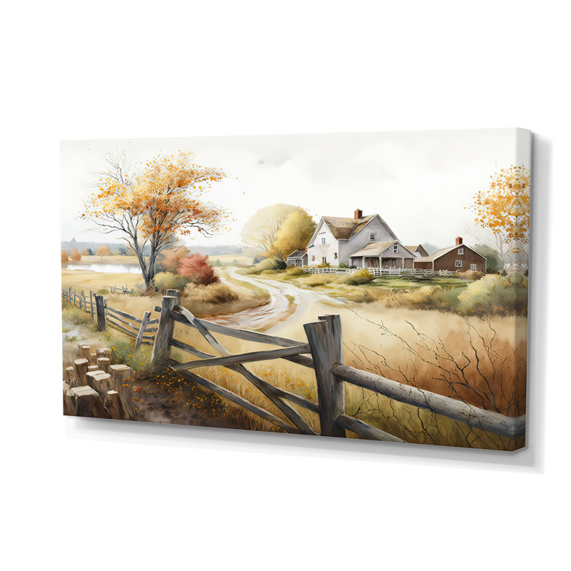Belle grange au printemps III - art mural paysage de grange