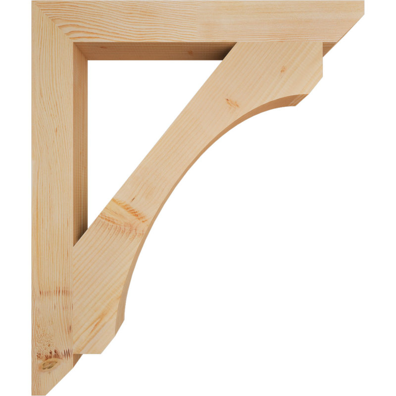 Support en bois / corbeau, Douglas (lisse), H 38 po x l 3,5 po x P 32 po
