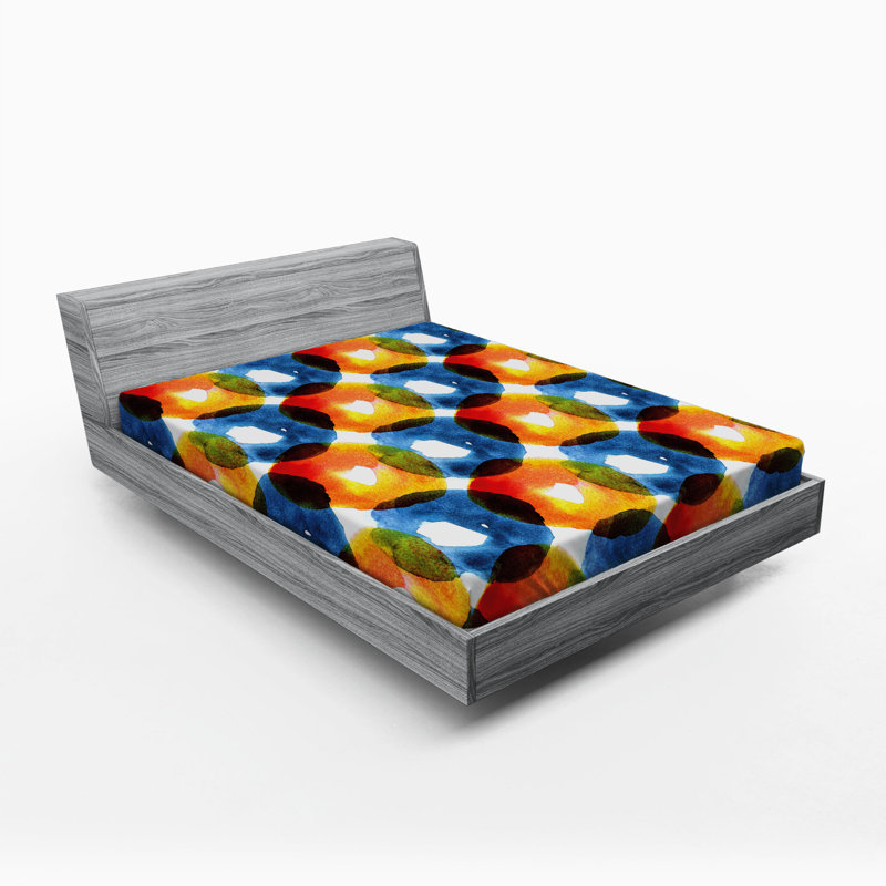 Drap-housse en aquarelle circulaire en gras, Drap-housse de taille double