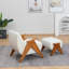 Upholstered Chenille Armchair With Footstool-488585400-503314700