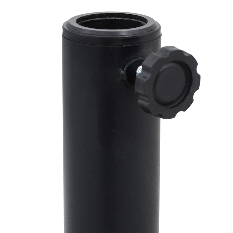 Parasol Base Black Steel 45 X 45 X 39 Cm Rollable Umbrella Base