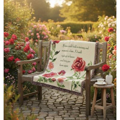 Manual Woodworkers & Weavers Serenity Cotton Tapestry Throw 50 x 60 Inch