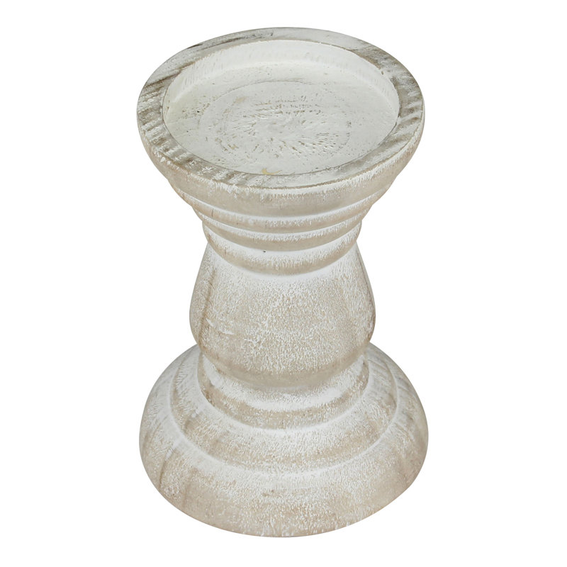Petit chandelier de table en bois à petit cône, H 5,91 po x l 4,17 po x P 4,17 po