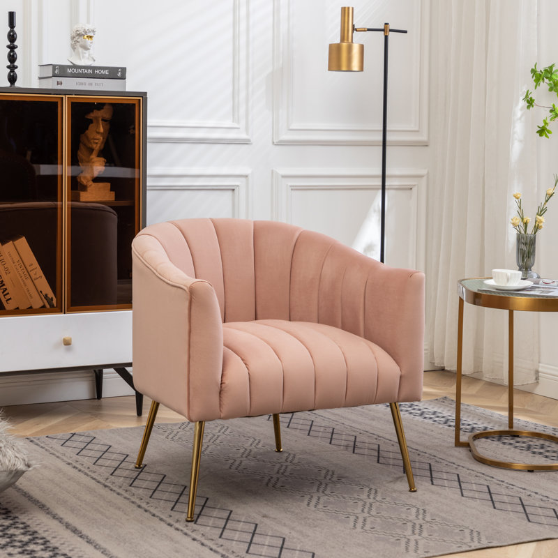 Velvet Armchair, Pink