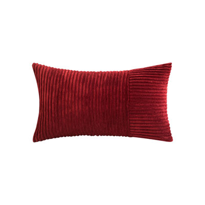 Housse de coussin en velours côtelé avec bordure de couleur unie pour canapé de salon de style moderne