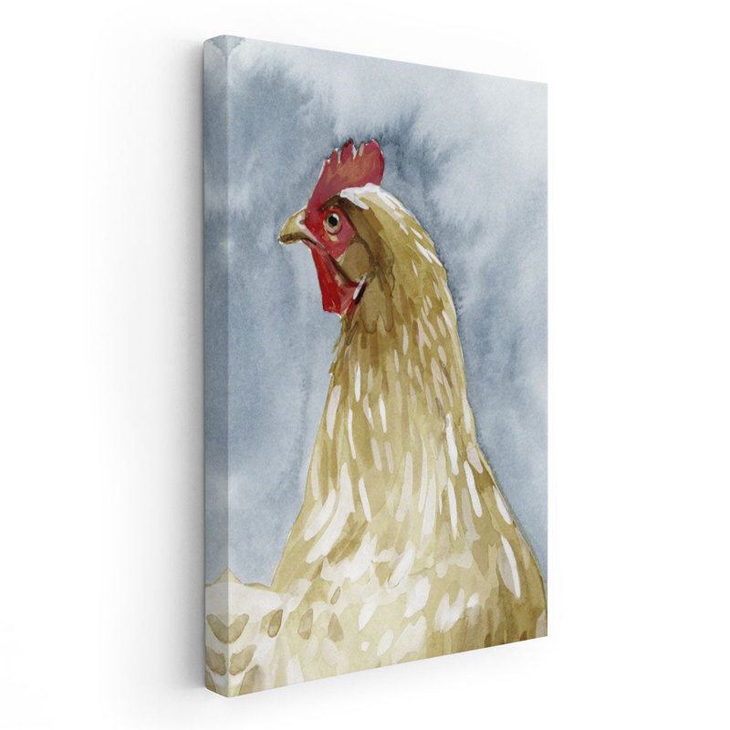 «Chicken Portrait I», reproduction d'art sur toile, H 30 po x l 20 po