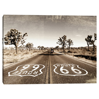 Vintage Road Trip Route 66 - impression sur toile tendue