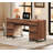  Office Furniture Set: 59In Modern Executive Desk With Charging Station & Drawers And Four 72In Tall Bookcases With Storage Cabinet, Home Office Furniture For Work Study-1016193220