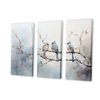 «Birds On The Brink II» sur toile, reproduction de 3 pièces