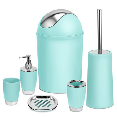 Chrysanthi Aqua 6-Piece Bathroom Accessory Set
