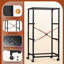Commode avec 3 tiroirs, table de chevet en tissu, armoire avec roulettes, commode de rangement pour la chambre à coucher, bureau, garde-robe, commode noire avec structure en acier robuste, poignée facile à tirer