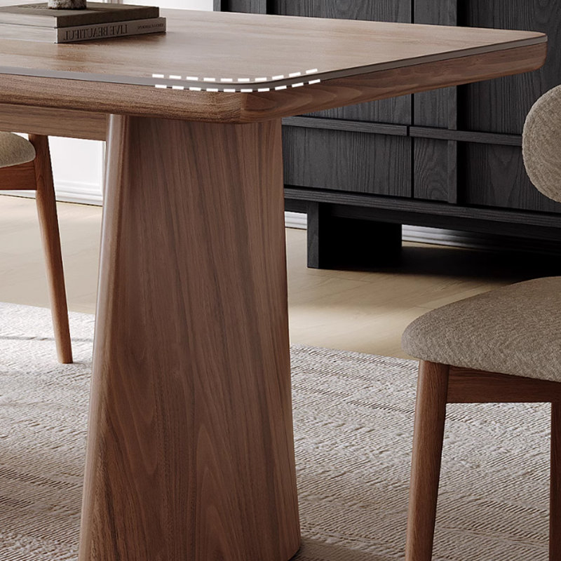 Durable Rock Slab Multi-layered Solid Wood Table, 29.52"H x 55.11"L x 31.49" W