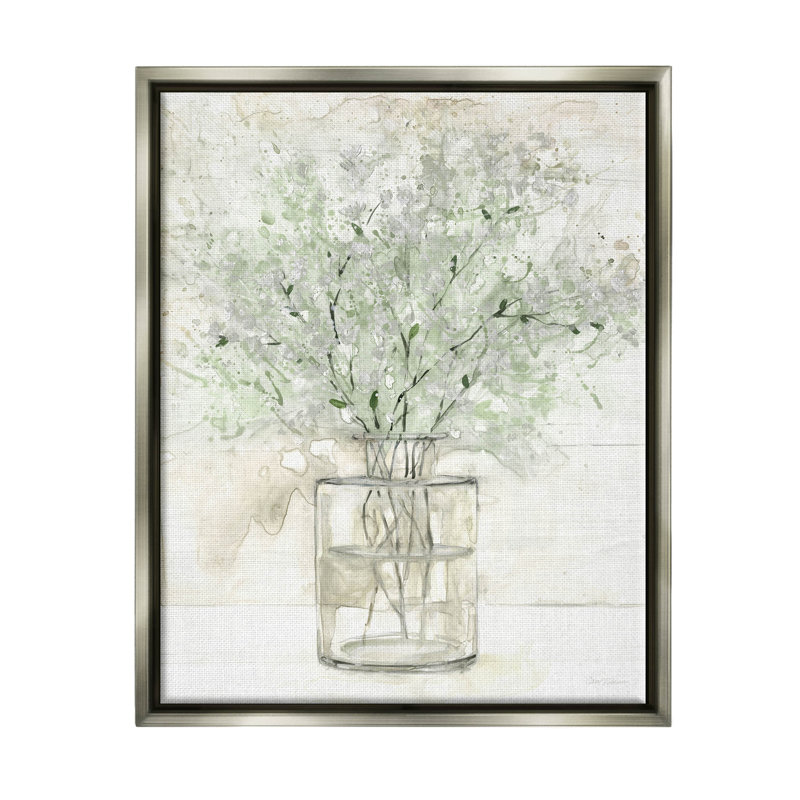 "Delicate Baby's Breath Florals", art mural sur toile flottante par Carol Robinson, H 21 po x l 17 po x P 1,7 po