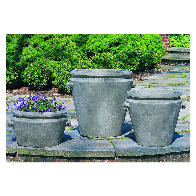 Scroll Handle Handmade Planter, Graystone, 19" H x 22" W x 20" D