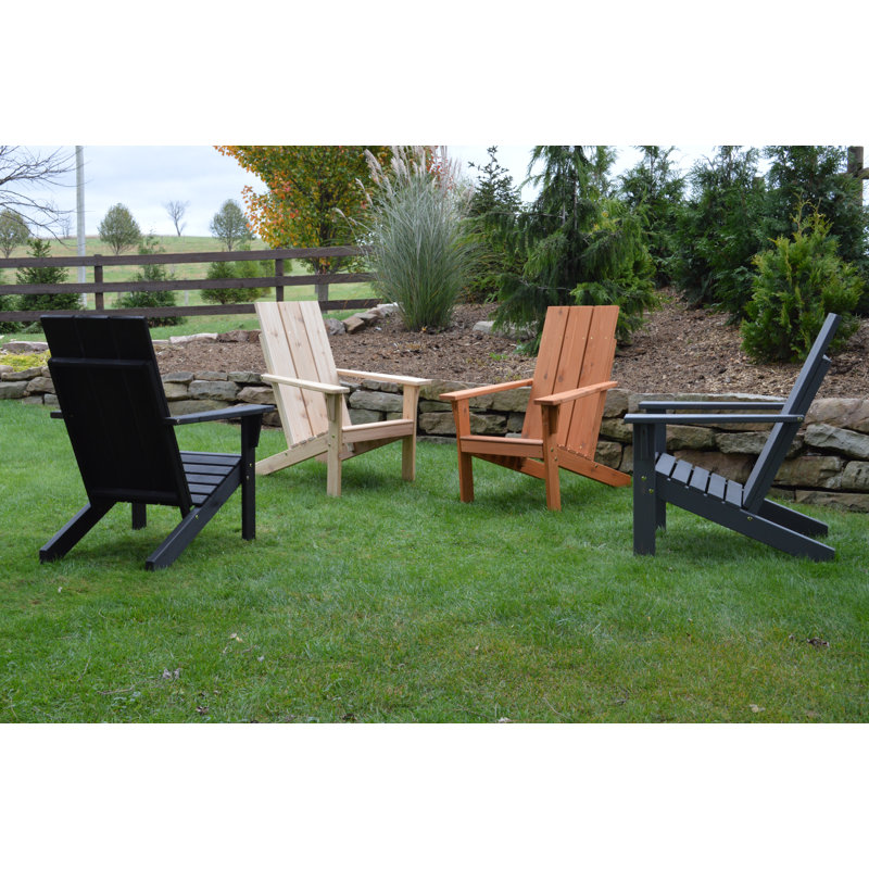 Chaise Adirondack en bois massif Ameerah, Teinture gris anthracite