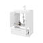 Meuble-lavabo autoportant blanc à 2 portes avec lavabo et tiroir, 36 po x 24 po x 17,8 po, qui reflète naturellement
