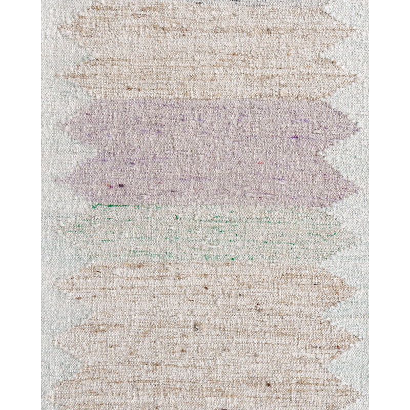 Cotton Area Rug in Ivory/Pink