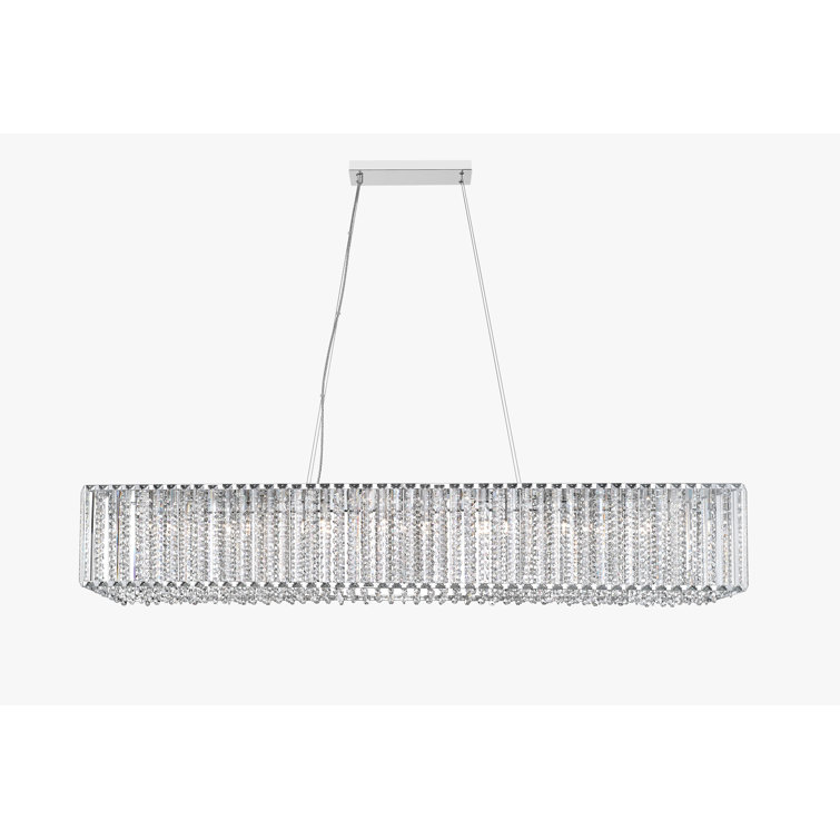 11 - Light Crystal Linear LED Pendant with Crystal Accents