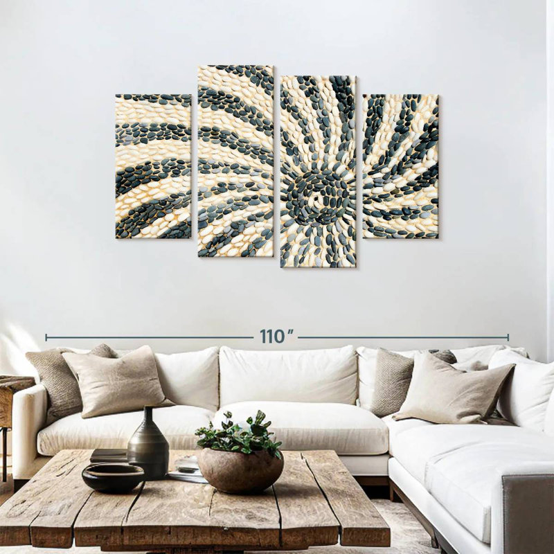 Avery Sun Pebble Mosaic, 48" H x 75" W