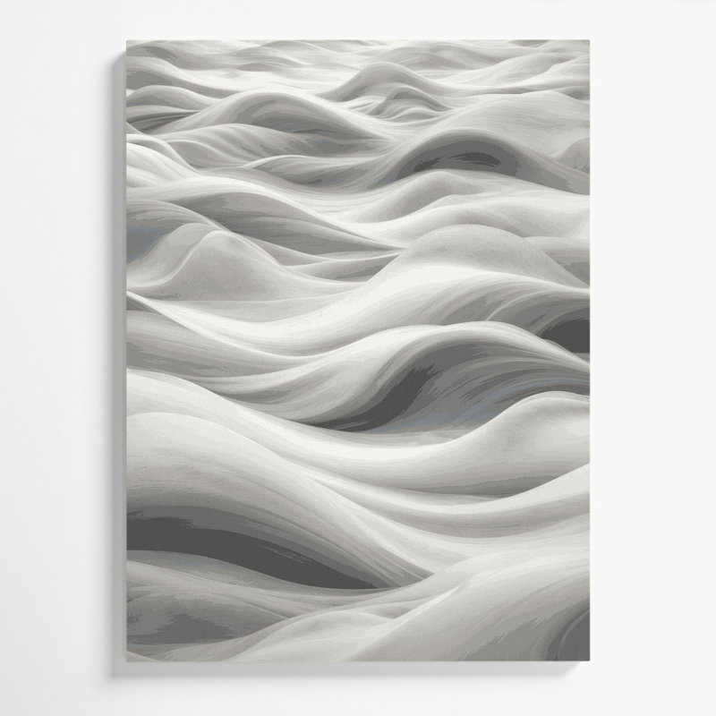 Abstrait paysage 84, art mural sur toile grise, H 18 po x l 12 po