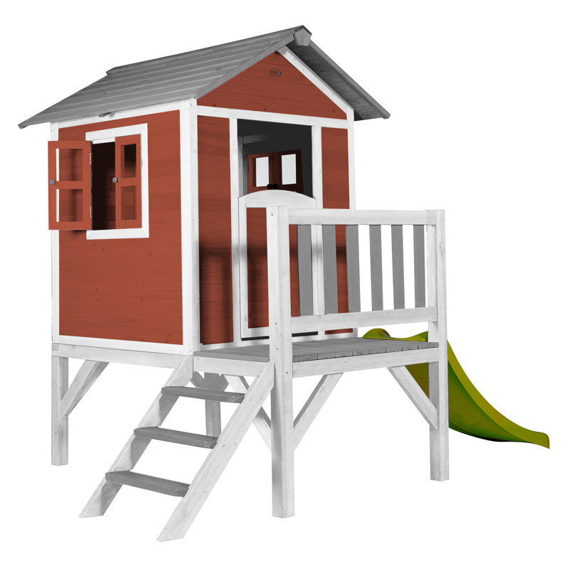 Lodge AXI 261cm W x 167cm D Outdoor Hemlock Wood Playhouse, Red