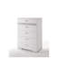 Commode 5 tiroirs Naima II blanche ultra brillante - Commode de rangement moderne avec rangement pour bijoux intégré
