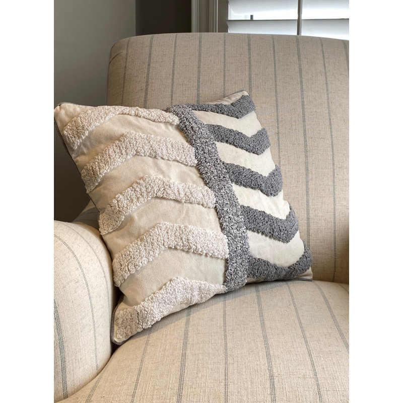 Applique Cotton Blend Throw Pillow