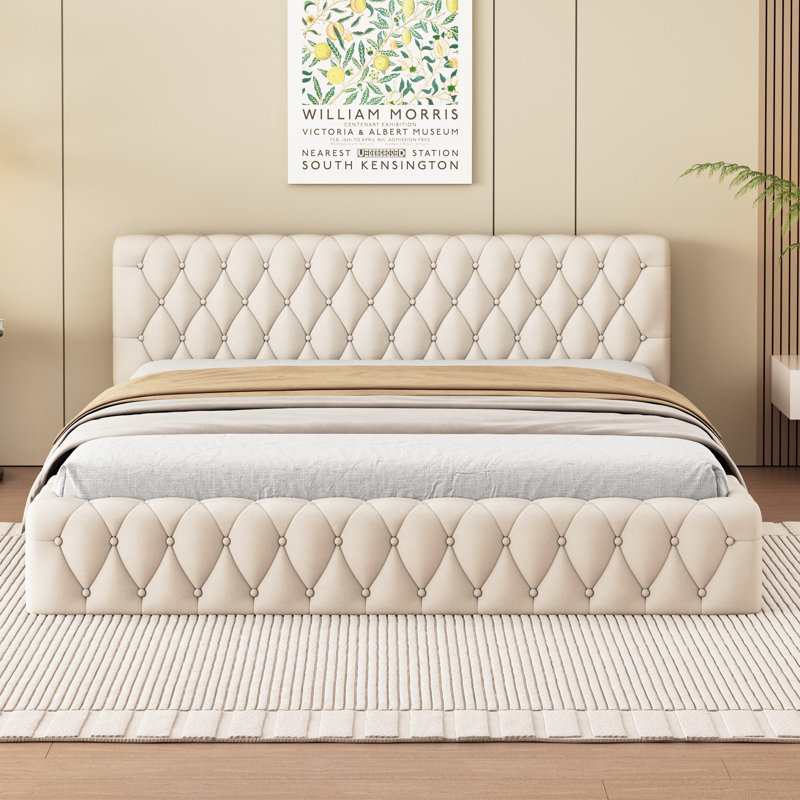 Campagna Upholstered Bed, Beige