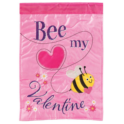 Garden Flag Bee My Valentine Polyester 13x18