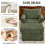 Chaise d'appoint 37,5 po avec repose-pieds, fauteuil rembourré moelleux en chenille, fauteuil simple élégant-129604671
