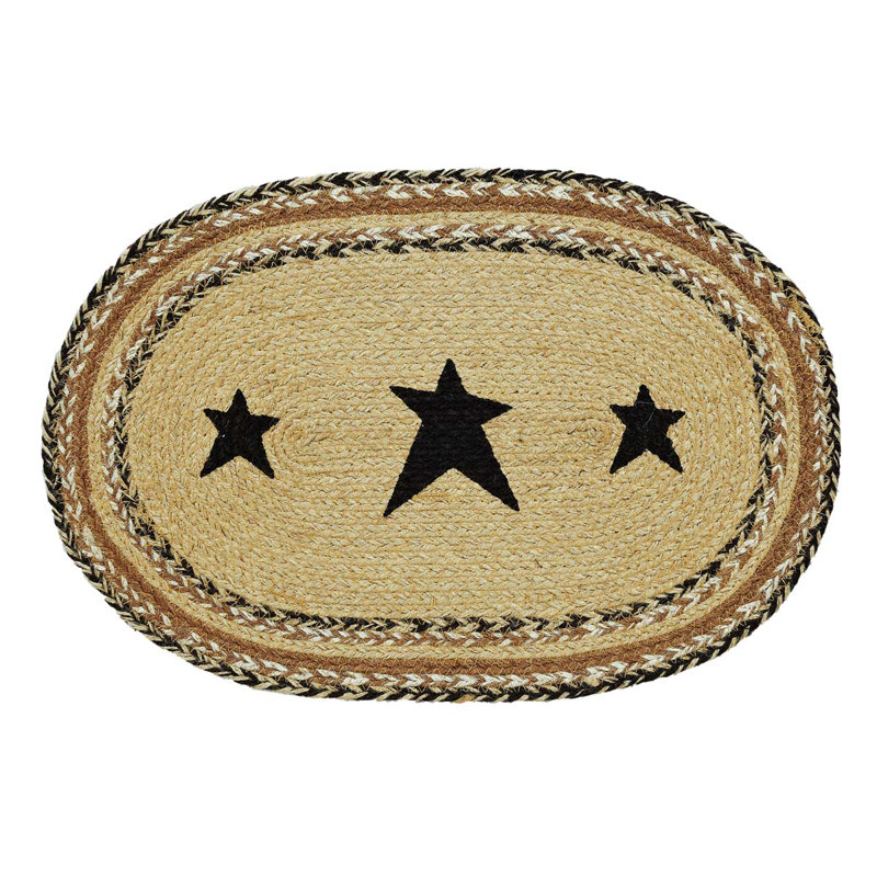 Kettle Grove Cotton, Jute Geometric Oval Placemat