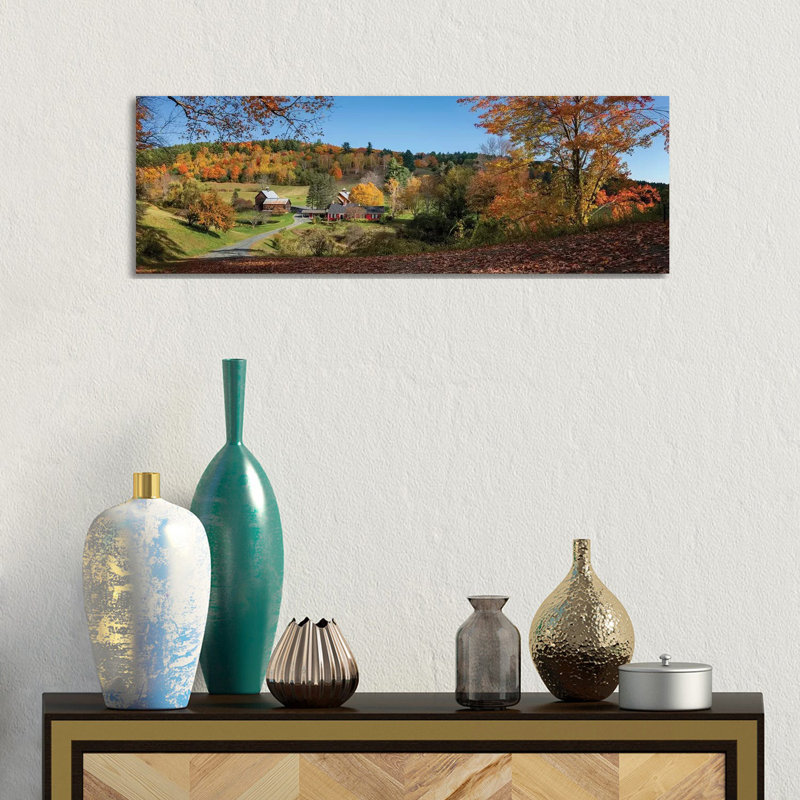Sleepy Hollow Farm Vermont Panorama by OLena Art - Wrapped Canvas Panoramic Gallery-Wrapped Canvas Giclée