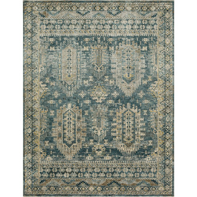 Tapis bleu / gris Karamar