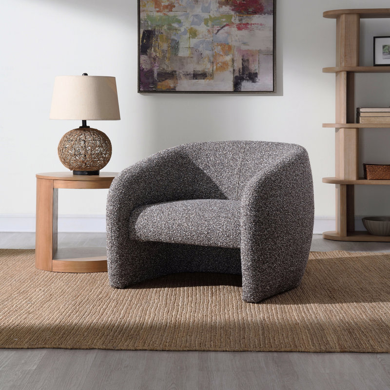 Chaise d'appoint en tweed brun et gris