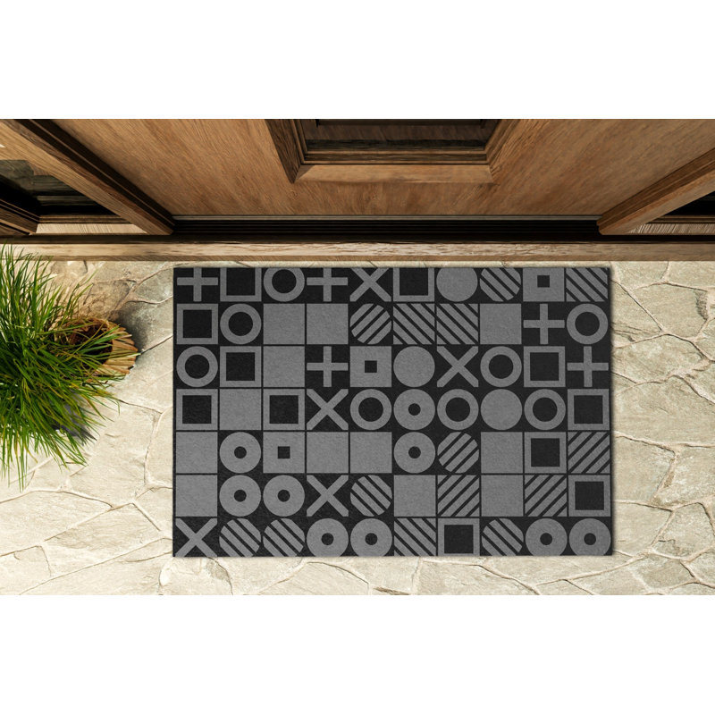 Non-Slip Geometric Outdoor Doormat