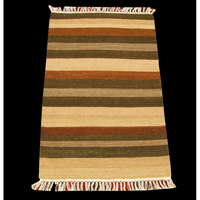 Meadview Striped Hand Knotted 60cm X 90cm Area Rug