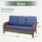 Grand Patio Outdoor 71'' Wicker Outdoor Sofa, Wicker Sectional Patio Sofa With Comfy Cushions For Yard, Garden, Pool-1412569620