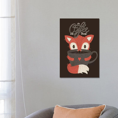 In Coffee We Trust Fox by Tobias Fonseca - Wrapped Canvas Gallery-Wrapped Canvas Giclée