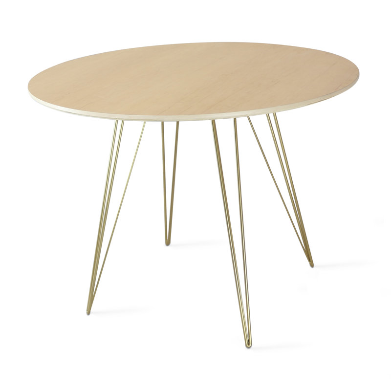Table de salle à manger Williams, H 30 po x L 40 po x l 40 po, Or cuivré, Naturel