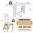 63'' Faux Marble Dining Table Set with Faux Leather Chairs, Set for 4 or 6 -2054350242-2054350240