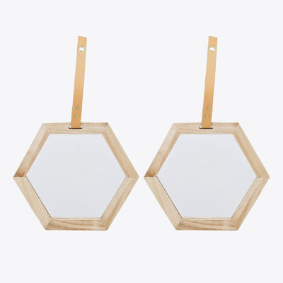 Hexagon Mirror, 2 Pieces Wall Accent
