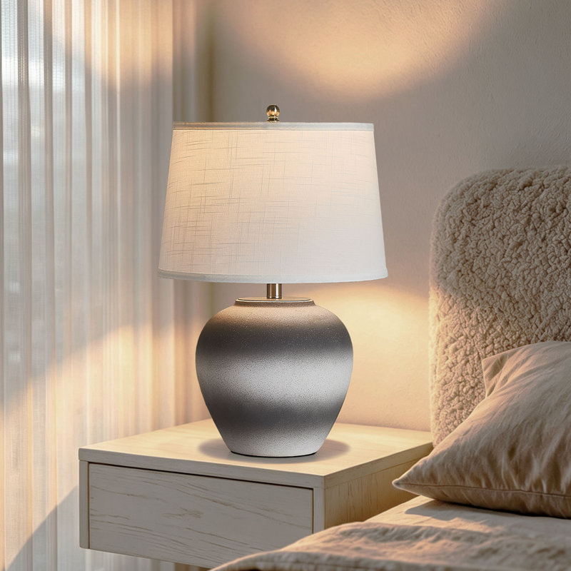 Ensemble de 2 lampes de table en céramique de 58 cm de hauteur, lampe de chevet tactile à intensité variable avec ampoule E26 incluse