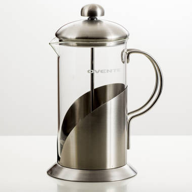 BonJour Coffee Stainless Steel French Press with Glass Carafe, 50.7-Ounce,  Monet, Black Handle 