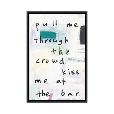 «Kiss Me At The Bar», reproduction d'art sur toile encadrée