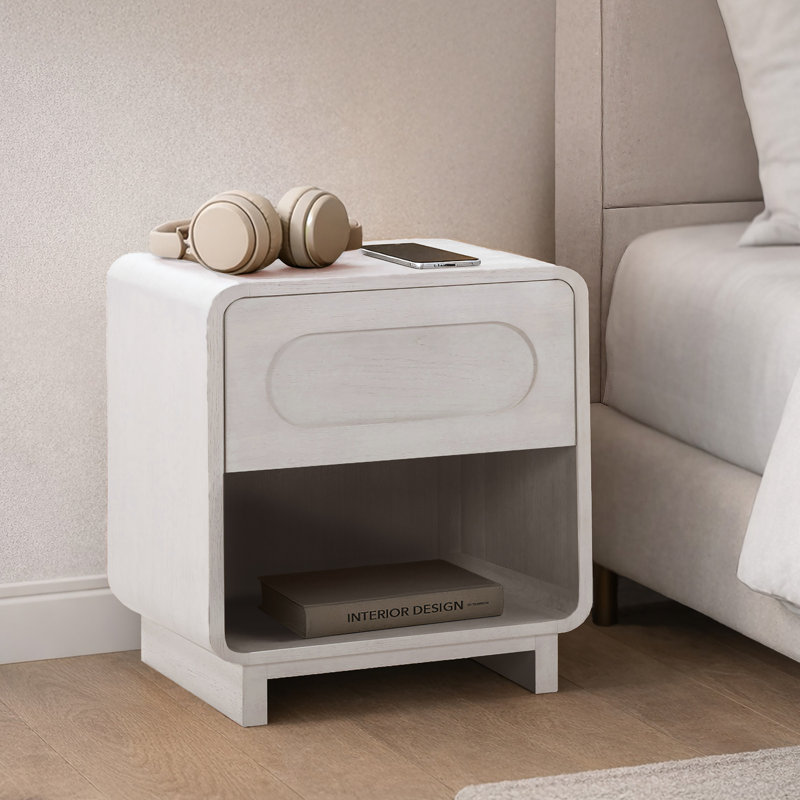 Table de chevet 1 tiroir Tenley, Blanc